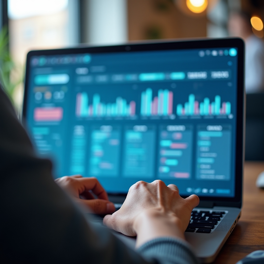 Интерфейс CRM-системы на экране ноутбука